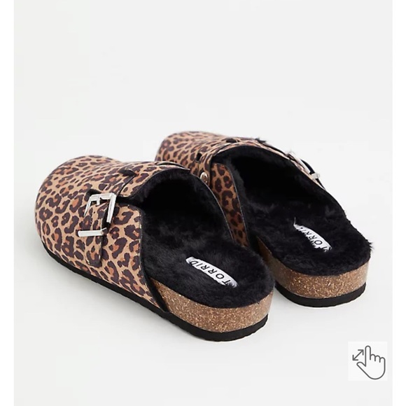 NWT TORRID SIZE 8.5 8 1/2 LEOPARD FAUX FUR-LINED SLIP ONS (WW) SHOES LADIES - Picture 3 of 5